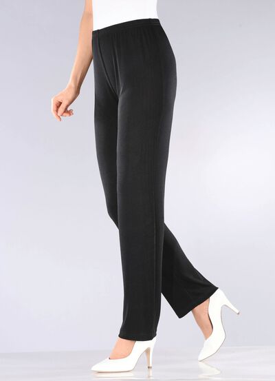 Broek met elegante glans in extra korte maten 