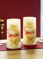 Echte waskaarsen met led, set van 2 