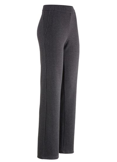 Broek met krijtstreep in een modieuze wijdte 