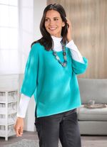 Losvallende trui TURQUOISE