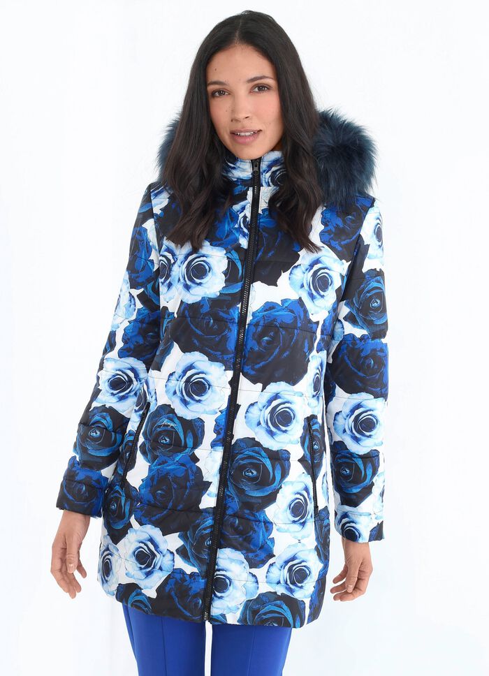 Jas met decoratief rozendessin 