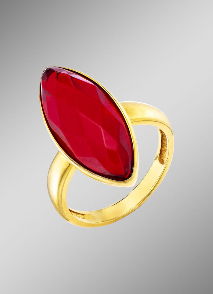 Edele damesring met barnsteen 