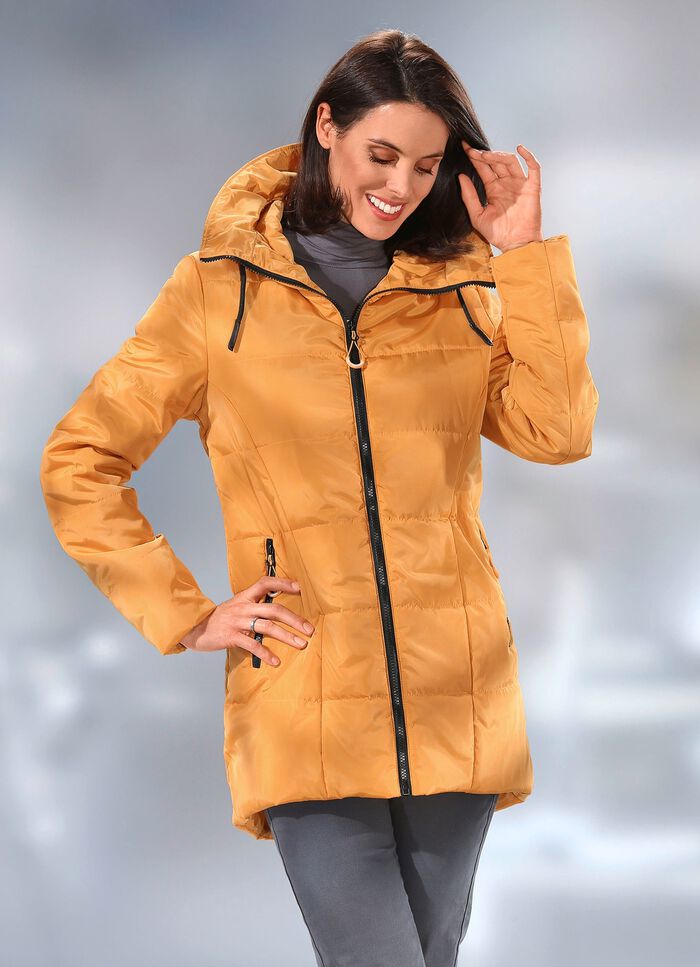 Lange jas met vaste capuchon 