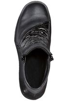 ELENA EDEN laarsje van gedeeltelijk nappaleer met reptielreli&euml;f ZWART