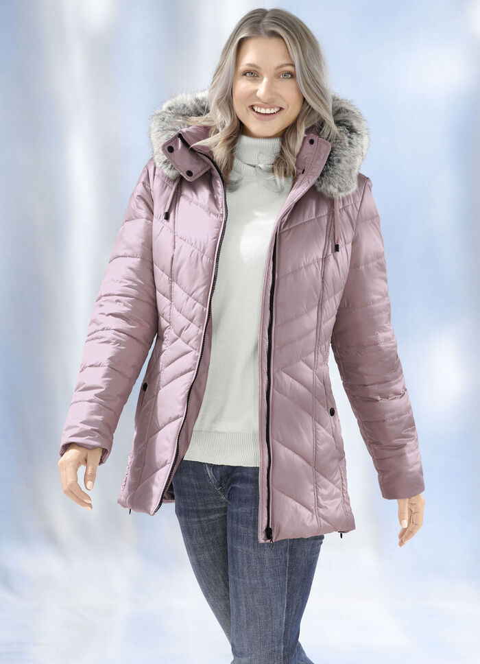 Jas met longitudinale quilting aan de zijkanten 