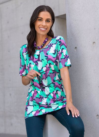 Shirt met schitterende all-over print 