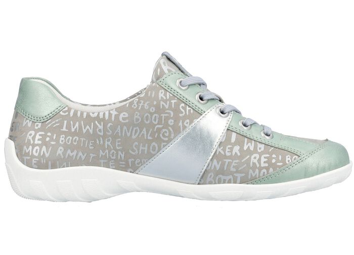 Remonte sneakers met bedrukte rand MINT-ZILVERGRIJS