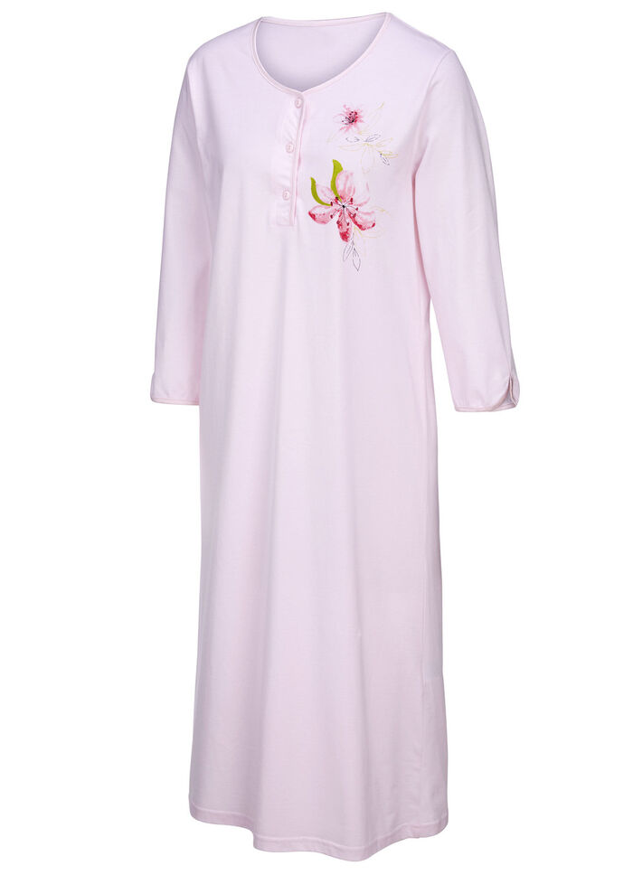 Twee-pack nachtjaponnen, 3/4-mouwen met knoopsluiting 