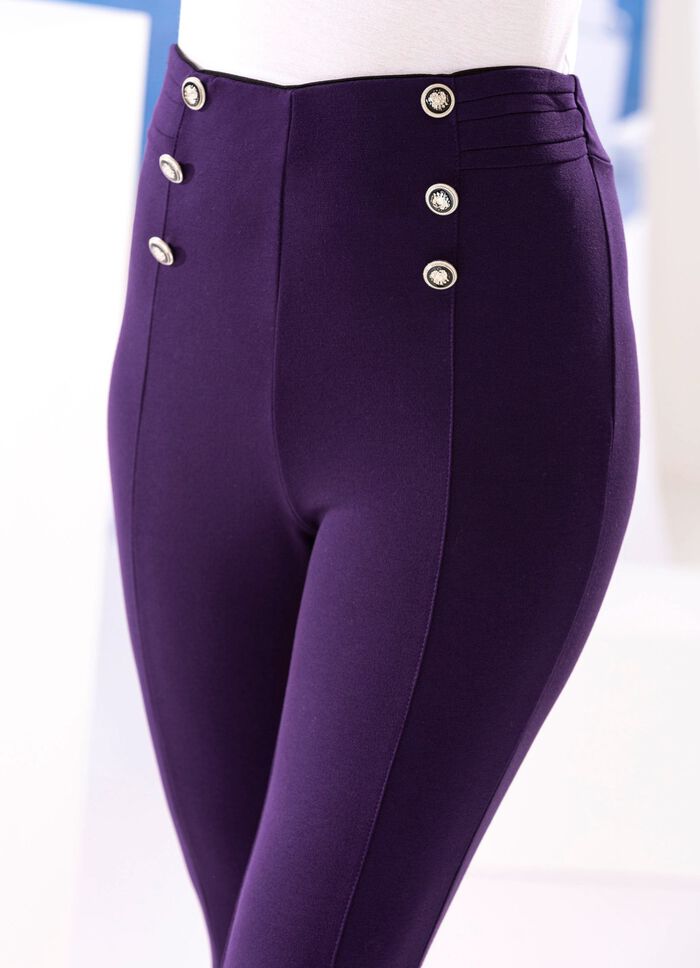 Legging met doorgestikte deelnaden 