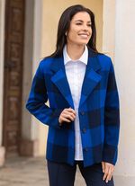 Gebreid blazer met grafisch jacquardpatroon 