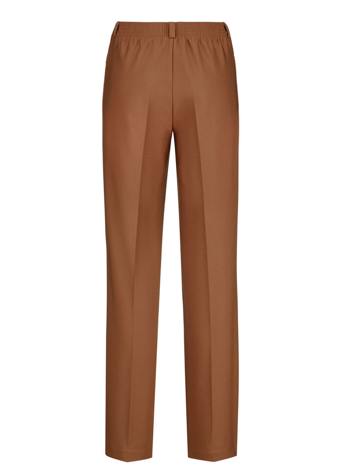 Elegante broek met een opvallende decoratieve hanger COGNAC