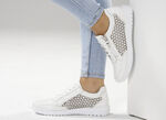 ELENA EDEN, zomerse damessneakers, breedte G, met uitneembaar voetbed NATUURLIJK WIT