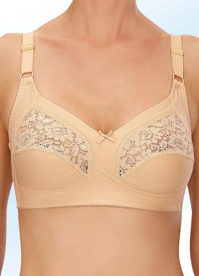 Naturana 2-pack bh met kant in de bovencups 