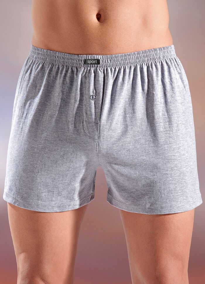 Set van vijf boxershorts van biologisch katoen met elastische tailleband, effen en gem&ecirc;leerd 