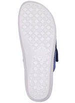 Klassieke damesmuiltjes, breedte H, met elastisch materiaal BLAUW