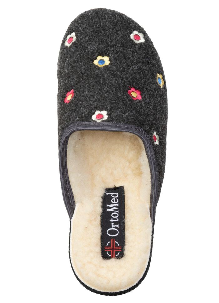 Gevoerde damesslippers, met scheerwol 