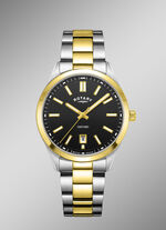 Roterend quartz herenhorloge met roestvrijstalen bandkast 