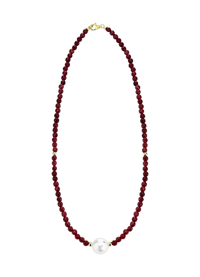 Ketting met parelglans en edelsteenglans 