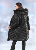 Donzen jas met 2-weg ritssluiting ZWART