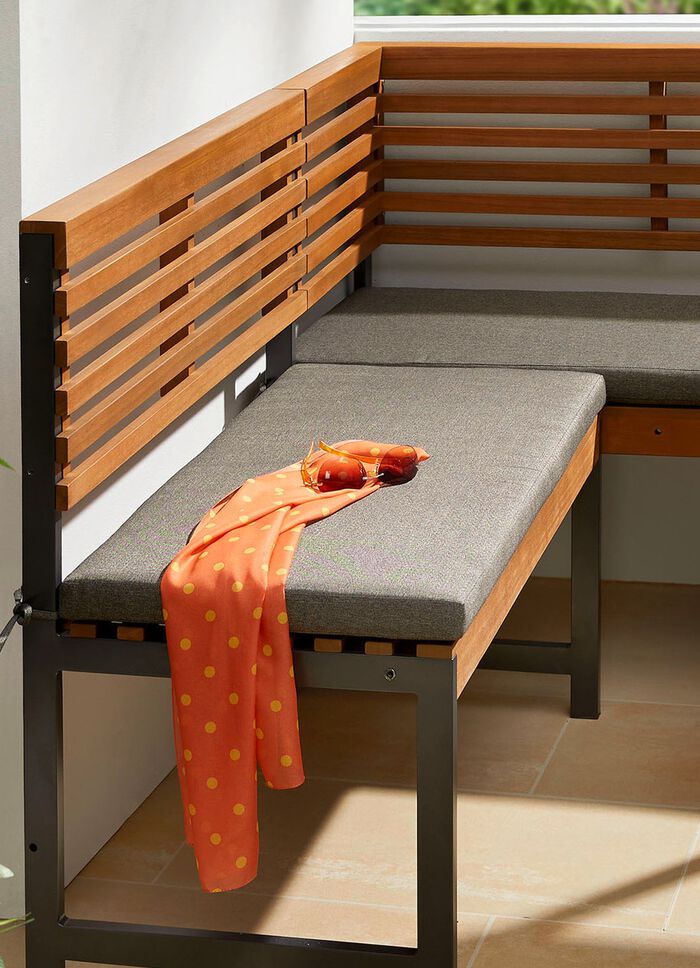 Kussenset voor balkonhoekbank, hout/aluminium 