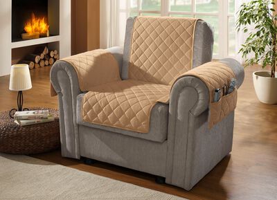 Fauteuil-, bank- en armleuningbeschermers gemaakt van scheerschapenwol 