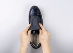 Modieuze stretch sneaker in luipaardlook BLAUW