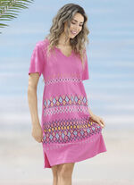 Set van twee jurken met geplaatst printontwerp, gemaakt van puur katoen 