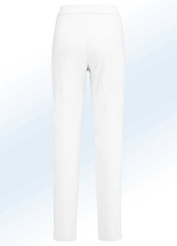 Broek met trendy beensplitten ECRU