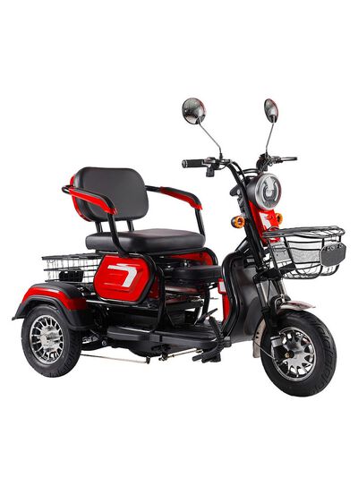 Driewielig elektrisch voertuig in de stijl van een compacte scooter 