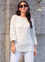 Trui met decoratieve golfstructuur 