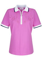 Poloshirt met uitsparingen in 4 kleuren ROZE