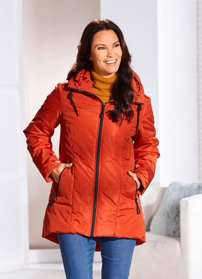 Lang jack met omkeerbaar regenscherm 