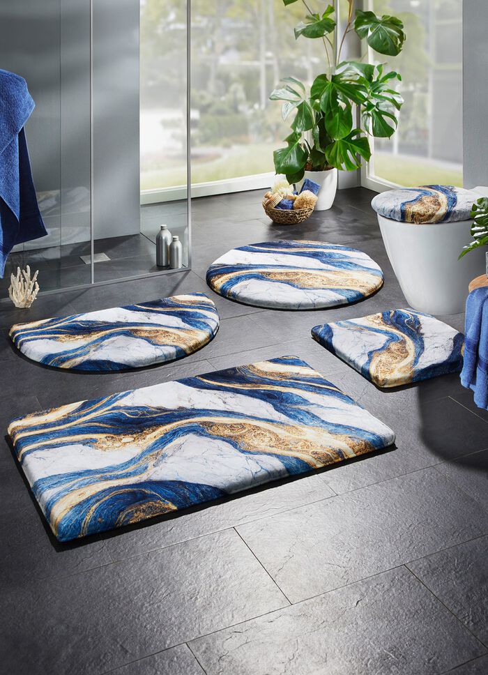 Badmattenset van zeer zachte kwaliteit BLAUW