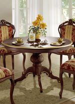 Ronde eettafel met verlengstuk NOTENHOUT