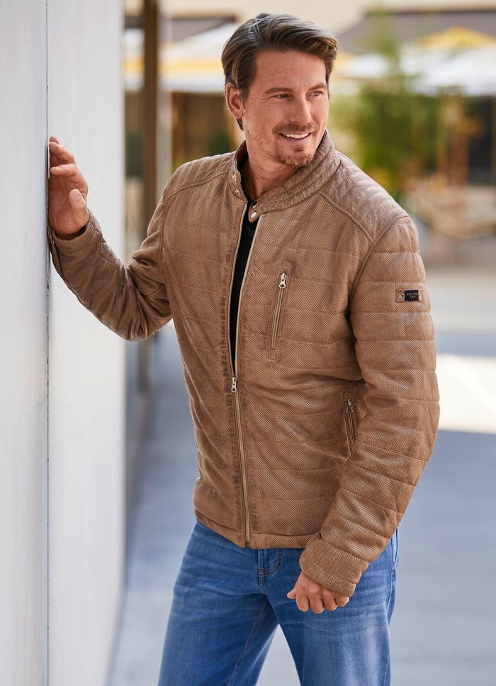 Kort leren jack van &ldquo;Cabrini&rdquo; in 2 kleuren 