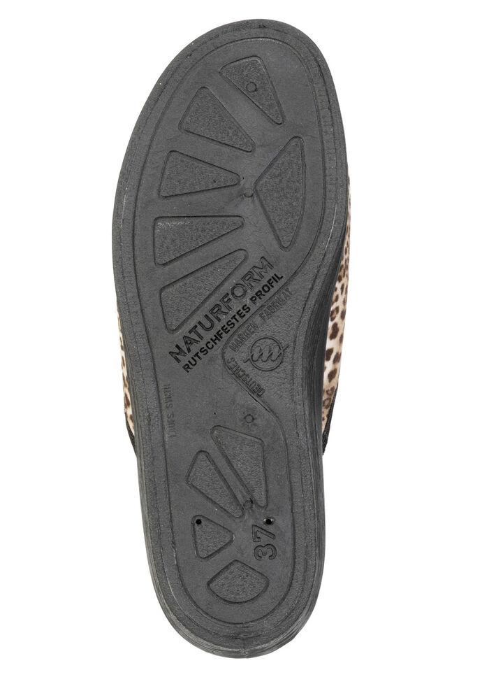 Trendy damespantoffels in luipaardlook BRAUN