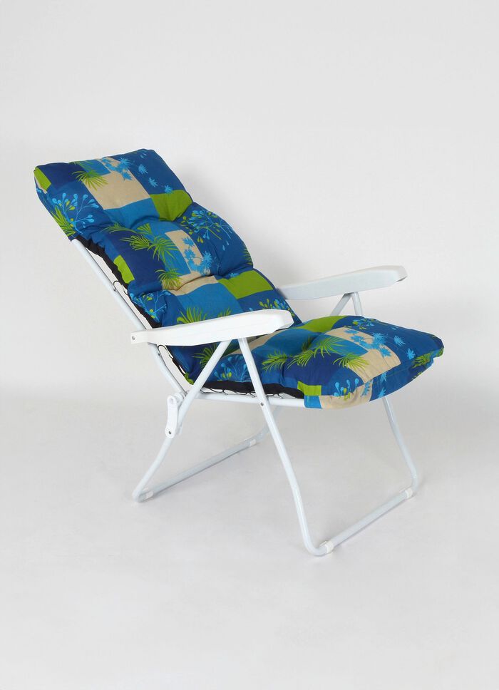 Tuinmeubelen met gelakt stalen buizenframe en veerbekleding 