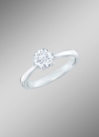 Damesring in witgoud 