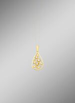 Elegante hanger in bloemmotief met zoetwaterparels 