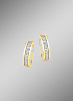 Chique creolen met 20 diamanten 