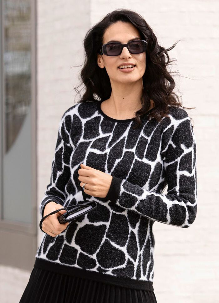 Trui met harige, pluizige effectgaren 