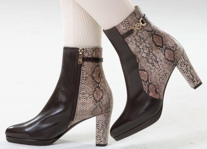 Peter Kaiser, trendy dames enkellaarsjes, met rits TAUPE-MOKKA