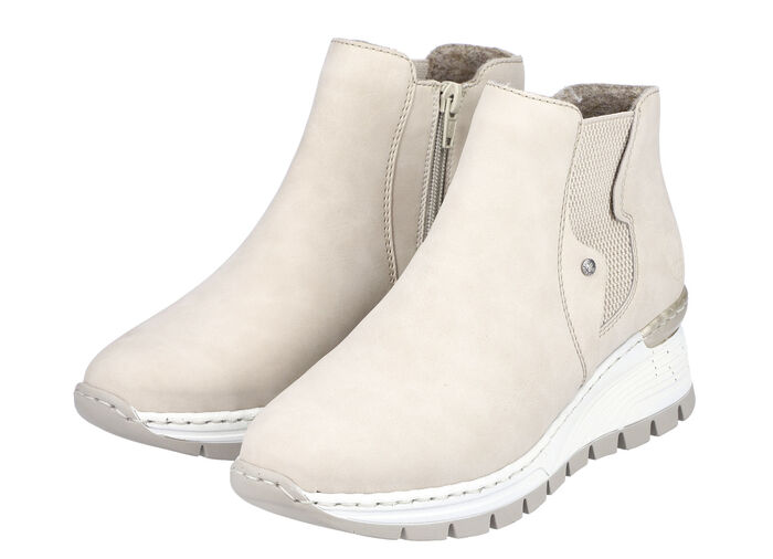 Rieker enkellaarzen gemaakt van zacht nubuck materiaal BEIGE
