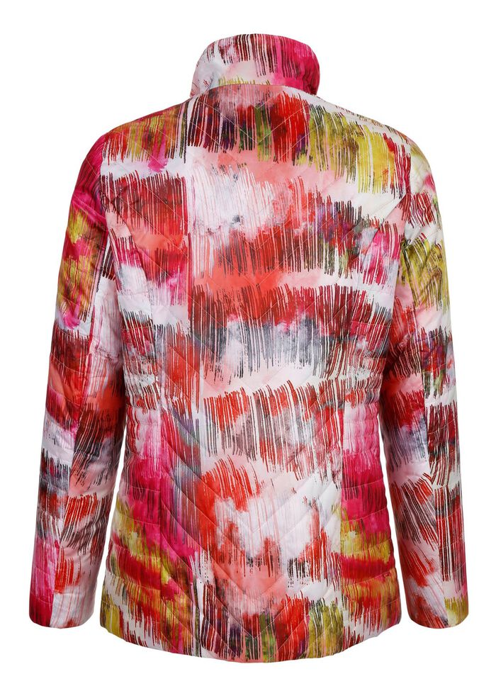 Gewatteerd jack met veelkleurige grafische print 