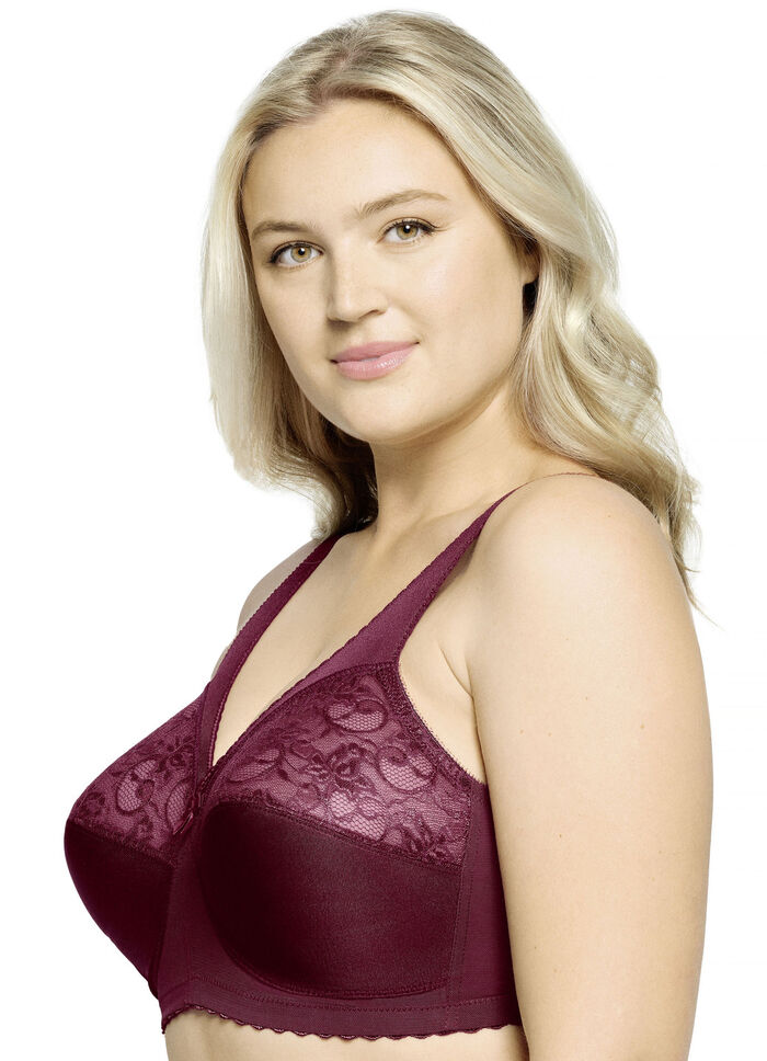 Glamorise ondersteunende bh met kant BORDEAUX