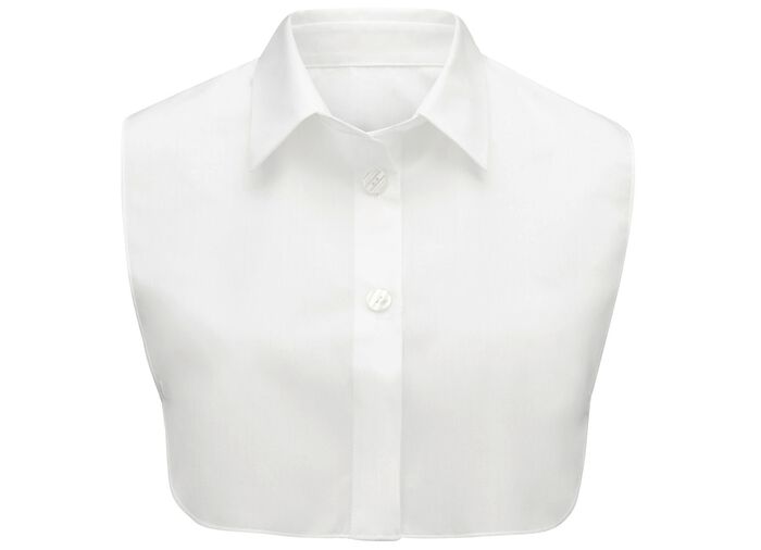 Klaus-modellen, damesblousekragen, gemaakt van fijne poplin WIT