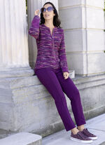 Cardigan met vlammenmelange garen 