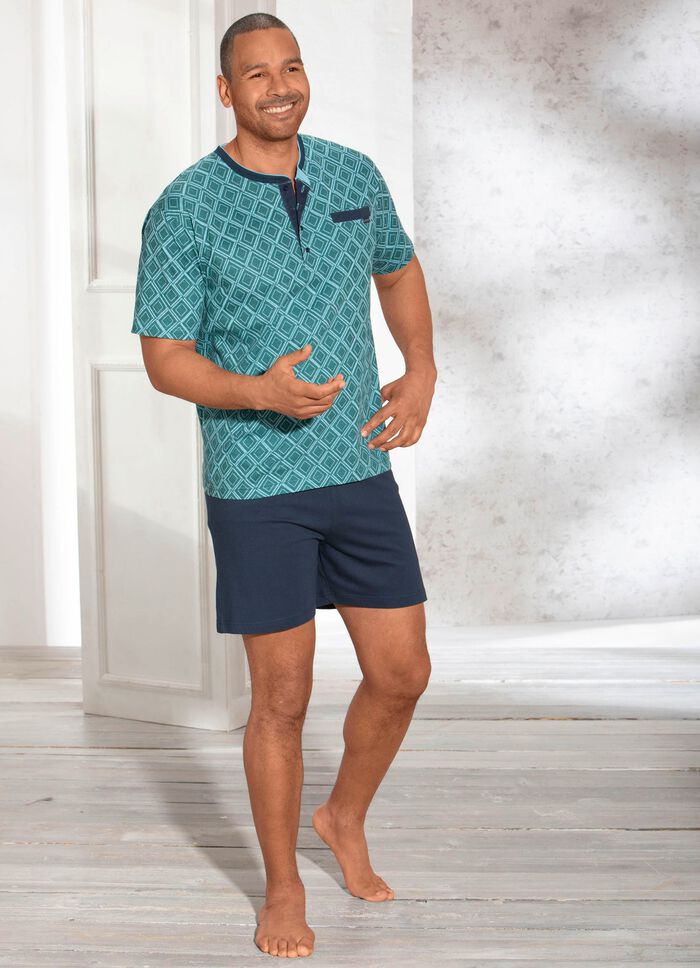 Shorty met knoopsluiting en borstzak / duurzame katoenteelt 