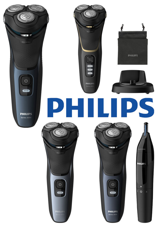 Philips scheerapparaatserie 3000 ZWART/BLAUW