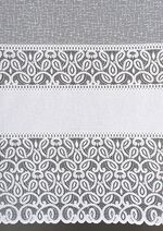 Bloemenvenstervitrage met universele railband 